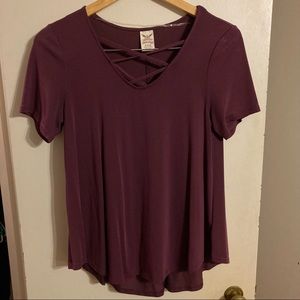 Criss cross front t shirt